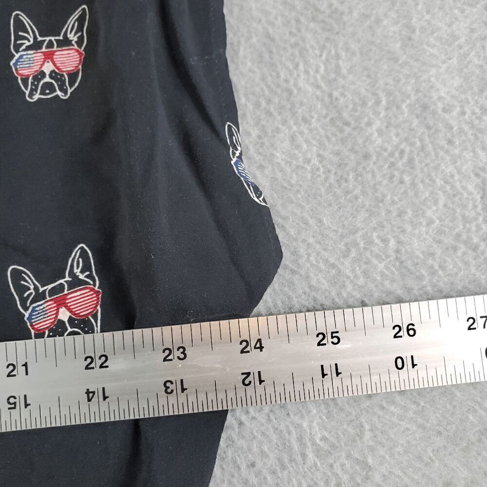 Torrid Top Womens Large Black Blouse French Bulldogs Sleeveless Button Front - Picture 4 of 10